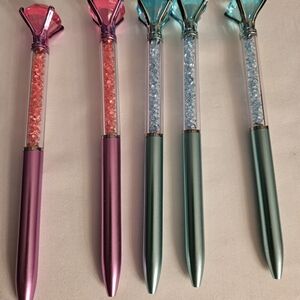 Colorful Diamond Top Pens with Crystals